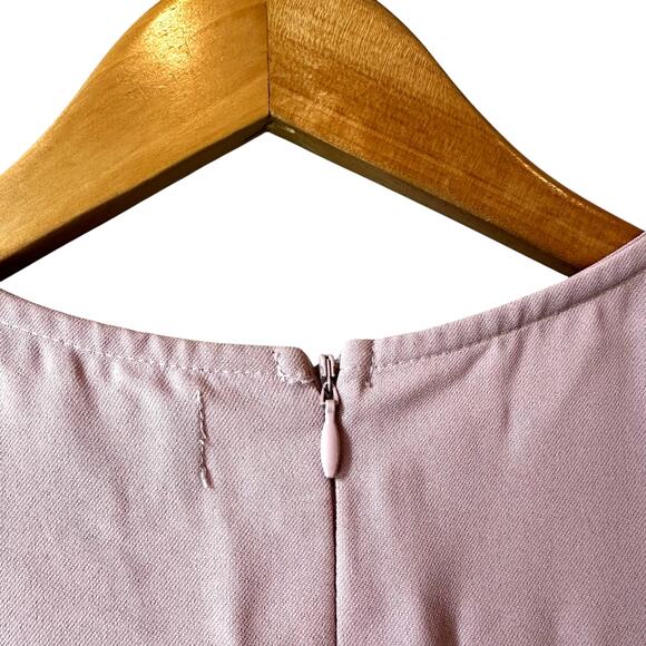 Lulus Believe it or Knot Long Sleeve Tie Front Skater Dress Rose Pink with FLAW - Picture 10 of 16